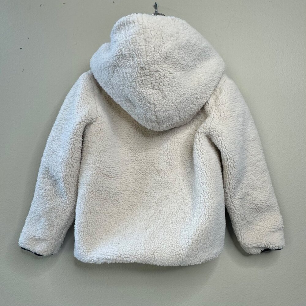TARTINE ET CHOCOLAT Hooded Sherpa Jacket Boys 6 Cream/Blue Warm Winter Fleece - Picture 2 of 9